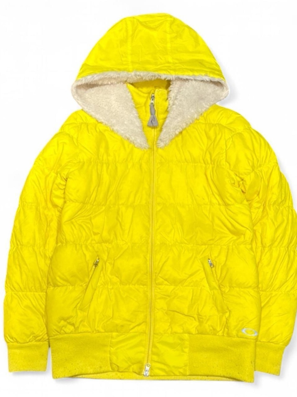 Y2K Oakley Gretchen Bleiler Fur Hooded Yellow Puffer Jacket